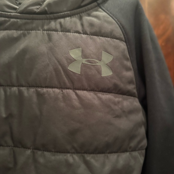 Under armour boys black puffer pullover sweatshirt size youth small - Picture 2 of 7